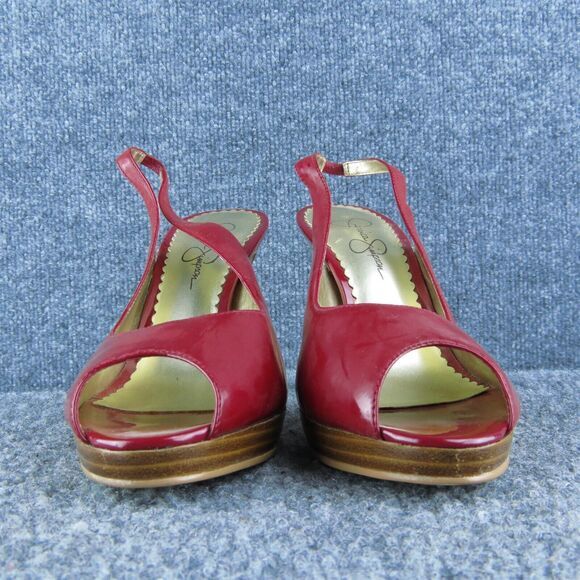 Jessica Simpson Aimee Women Slingback Heel Shoes Size 7.5 Red Patent Leather - Picture 2 of 9